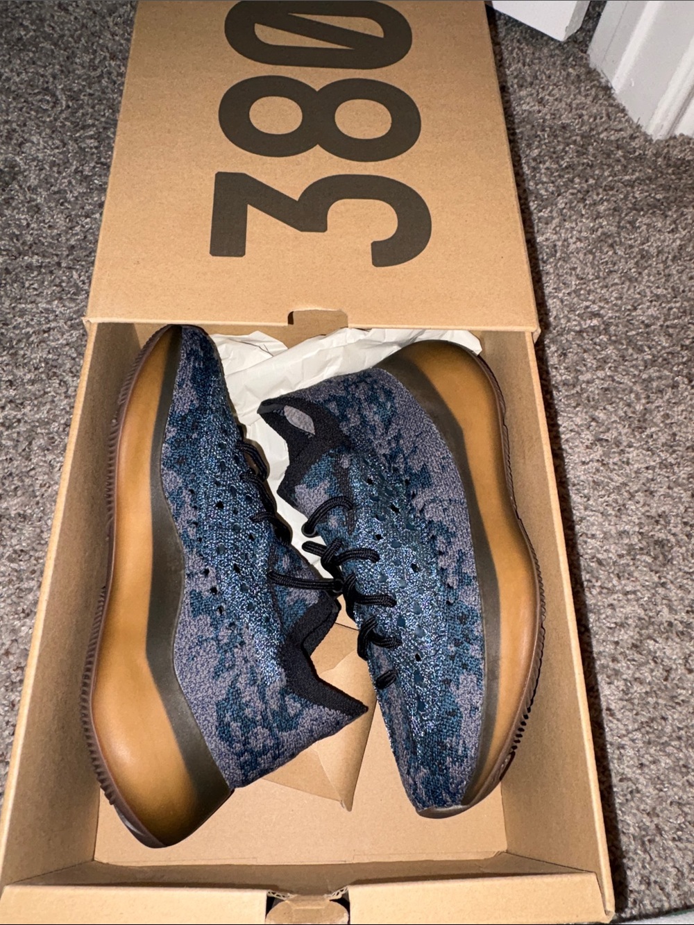 adidas Men's Knit Sneakers in Navy Blue & Gum